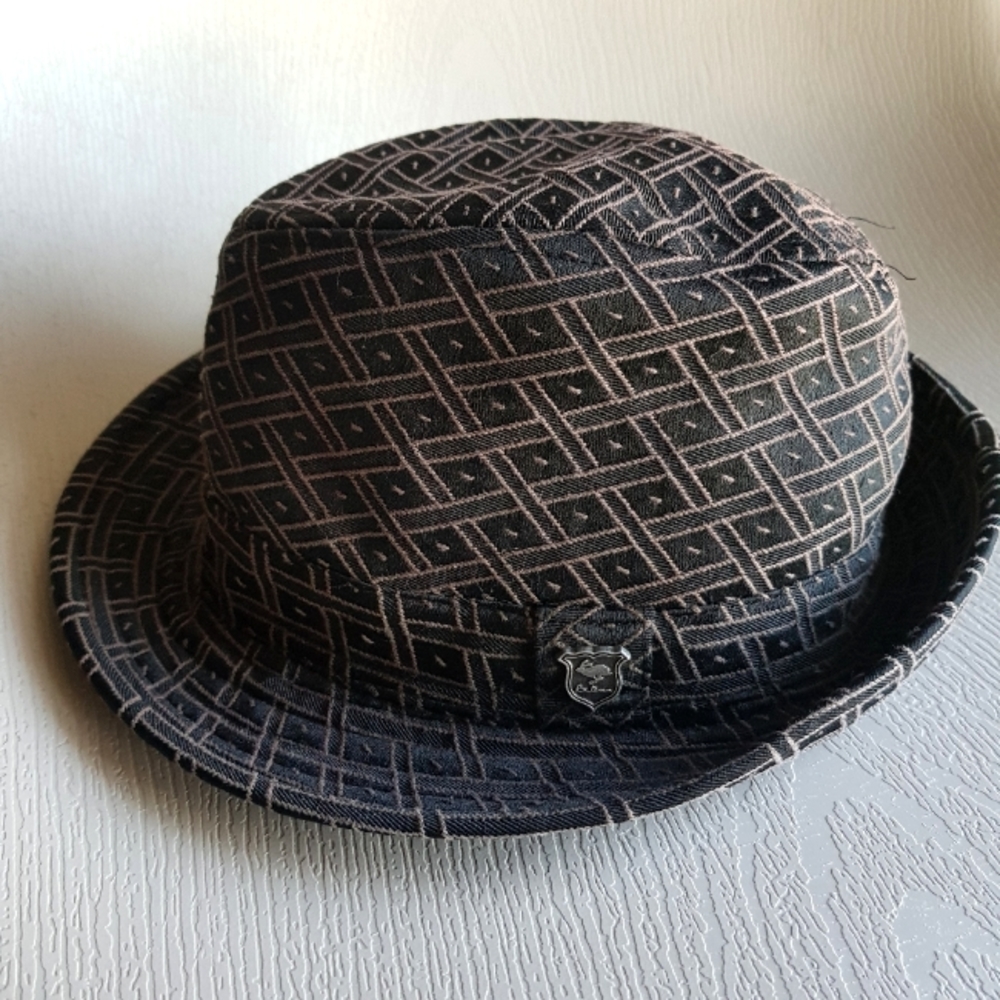 Peter Grimm jacquard black brown lined fedora small